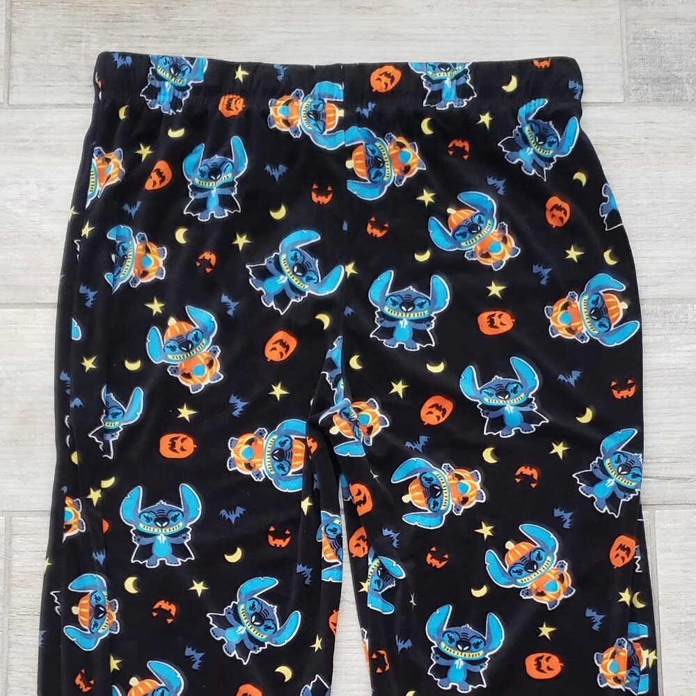 Disney Stitch Halloween Fleece Pajamas Women's Soft Loungewear Jogger Ankle XL - Picture 4 of 7